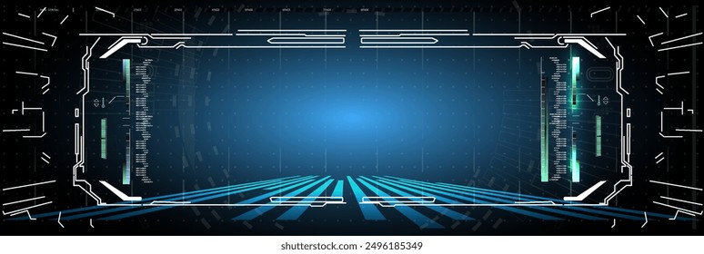 Futuristic Interface Design With Glowing Elements and Dark Background in Digital Environment