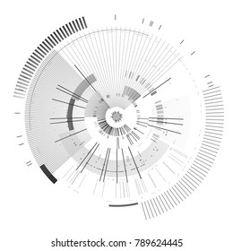 Futuristic interface element. Technology circle. Digital futuristic user interface. HUD. Sci fi futuristic template isolated on white background. Abstract vector illustration.