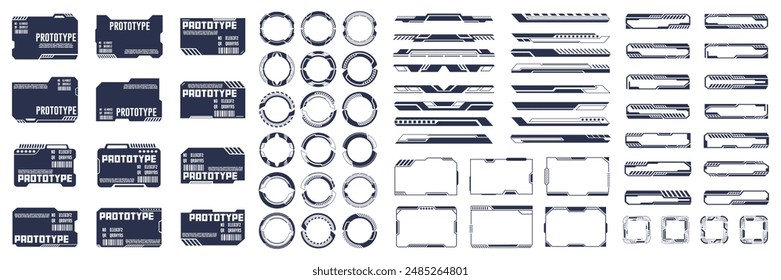 Futuristic Interface Elements Set. High Tech Sci-Fi HUD and UI Design Components