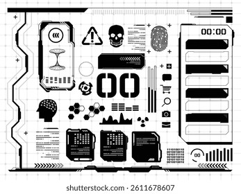 Futuristic interface frame network material