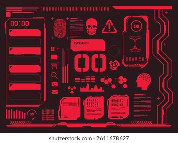 Futuristic interface frame network material