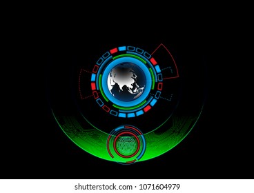 Futuristic interface glowing in the dark, Eps 10 vector 
