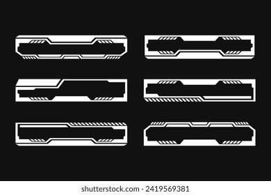Futuristic interface hud frame border set elements