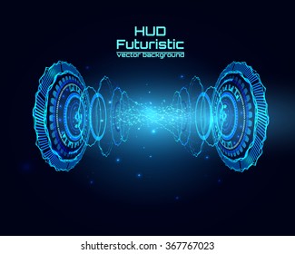 Futuristic interface, HUD,  sci-fi vector background for you technology design, web, card, brochure, template. 