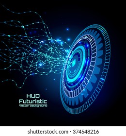 Futuristic interface, HUD,  sci-fi vector background for you technology design, web, card, brochure, template. 