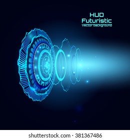 Futuristic interface, HUD,  sci-fi vector background for you technology design, web, card, brochure, template. 