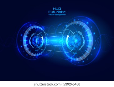 Futuristic interface, HUD, sci-fi vector background for you technology design, web, card, brochure, template.