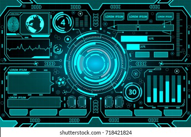 Futuristic interface hud technology background vector design.
