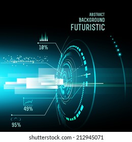 Futuristic interface, HUD,  vector background