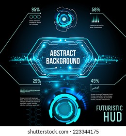 Futuristic interface, HUD,  vector background