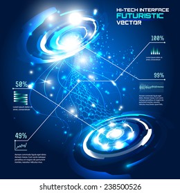 Futuristic interface, HUD,  vector background