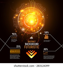Futuristic interface, HUD,  vector background