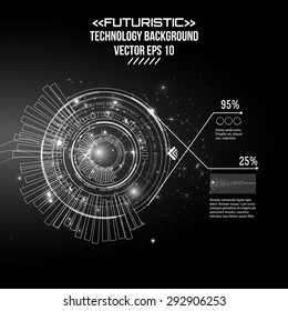 Futuristic interface, HUD,  vector background