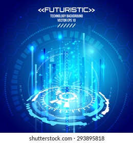 Futuristic interface, HUD,  vector background