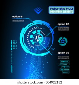 Futuristic interface, HUD,  vector background