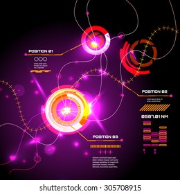 Futuristic interface, HUD,  vector background