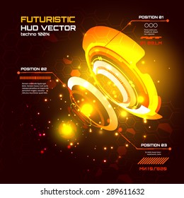 Futuristic interface infographics, HUD, technology vector background