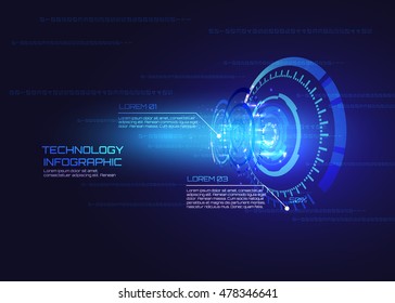 Futuristic interface infographics, HUD, technology vector background.