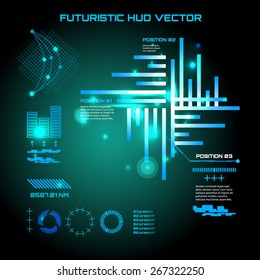 Futuristic interface infographics, HUD,  vector background