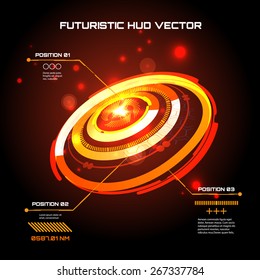 Futuristic interface infographics, HUD,  vector background