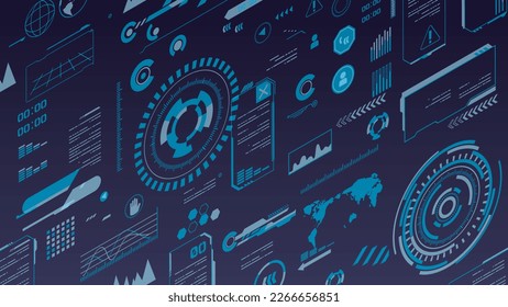 Fantasía de control de control de diseño de cabina de telop de interfaz futurista
