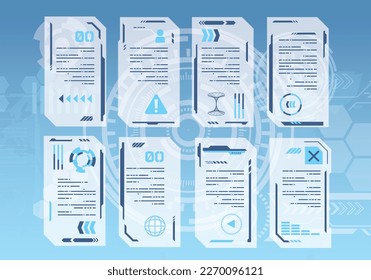 Fantasía de control de control de diseño de cabina de telop de interfaz futurista
