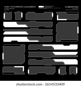 Futuristic interface ui elements. Holographic hud user interface elements, high tech bars and frames. Hud interface icons vector illustration set. rectangular shape borders	