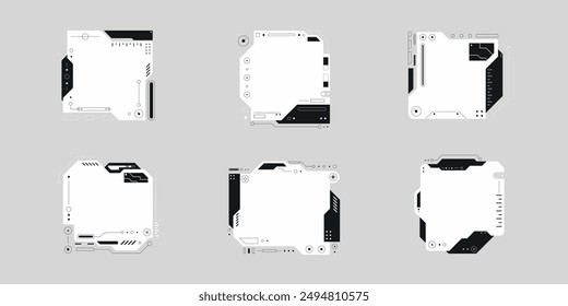 Futuristic interface ui elements. Futuristic HUD elements. Hud interface set. Vector illustration.