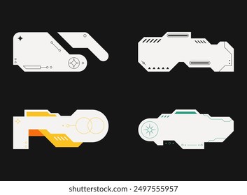 Futuristic interface ui elements. Futuristic HUD elements. Hud interface set. Vector illustration.