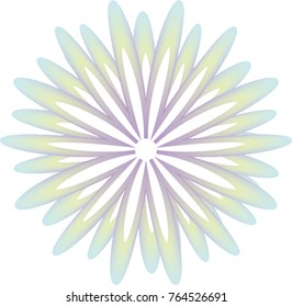 Futuristic isolated vector flower in pastel colors