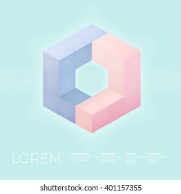 Futuristic and Isometric Badge Composition 
