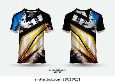 Futuristic Jersey Design Template Soccer Club Uniform Tshirt Front And Back
