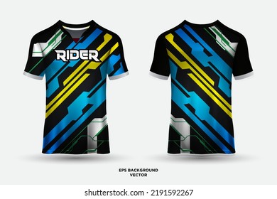 Futuristic Jersey Design Template Soccer Club Uniform Tshirt Front And Back