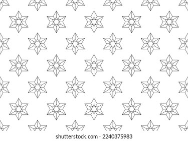 Futuristic Jewish seamless pattern with line stars of David similar to diamonds vector illustration