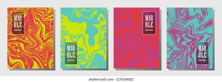 Futuristic journal layouts set. Backdrop for binder template, corporate flyers. Annual report cover flowing layouts set. Flyer, certificate, report, journal, binder vectors, title place.