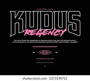  Futuristic kudus City streetwear Poster With Aesthetic Graphic Design for T shirt Street Wear and Urban Style