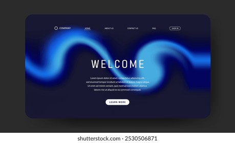 futuristic landing page background with gradient mesh, Website UI design