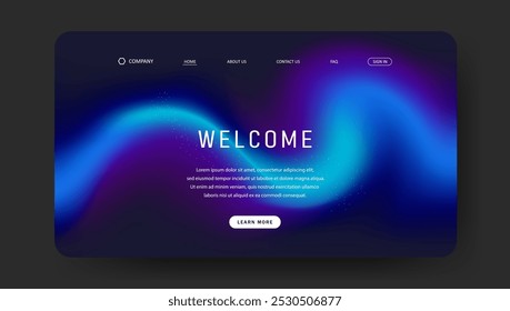 futuristic landing page background with gradient mesh, Website UI design