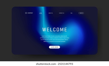 futuristic landing page background with gradient mesh, Website UI design