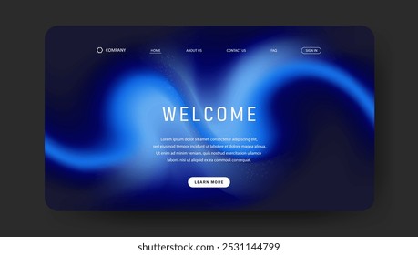 futuristic landing page background with gradient mesh, Website UI design