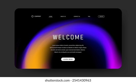 futuristic landing page with fluid gradient design