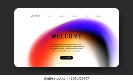 futuristic landing page with fluid gradient design