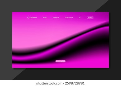 futuristic landing page with pink gradient mesh color