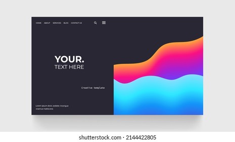 Futuristic landing page template for web page
