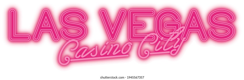 Futuristic las vegas slogan print with 3D neon sign effect for girl - woman tee t shirt poster or sticker