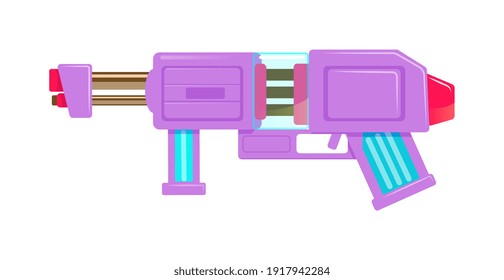 Futurista arma láser con arma de fuego sobre fondo blanco