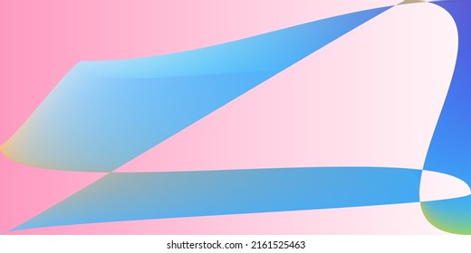 Futuristic Layers Modern Fluid Smooth Surface. Psychedelic Dynamic Color Pink Blurred Background. Shape Technology Neon Smooth Pastel Gradient Mesh. Rainbow Multicolor Digital Minimal Illustration.