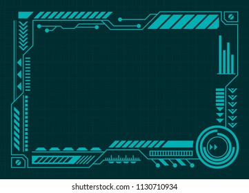 Futuristic layout design template. Technology frame background, Flat style vector illustration artwork.