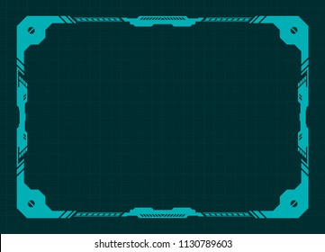 Futuristic layout design template. Technology frame background, Flat style vector illustration artwork.