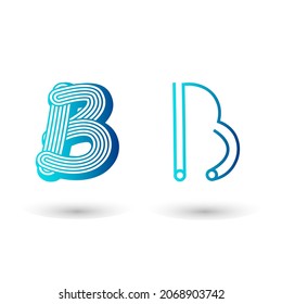 Futuristic Letter B Typography Design
